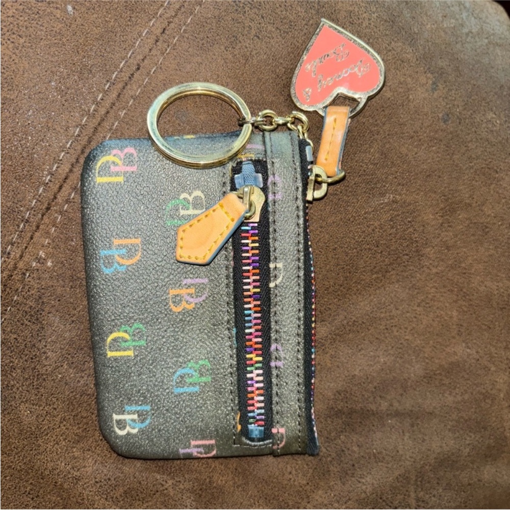 Dooney & Bourke Brown Multicolor Monogram Coin Pouch